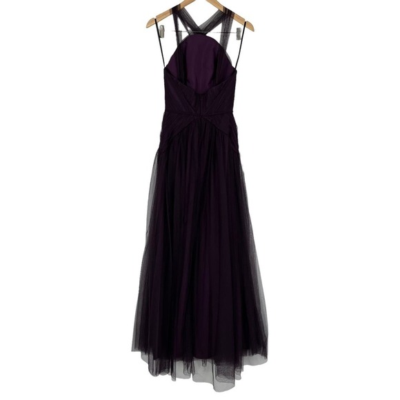 Vintage Formal Gown Jim Hjelm Occasions Purple Tulle‎ Dress Size 4 - Picture 13 of 16